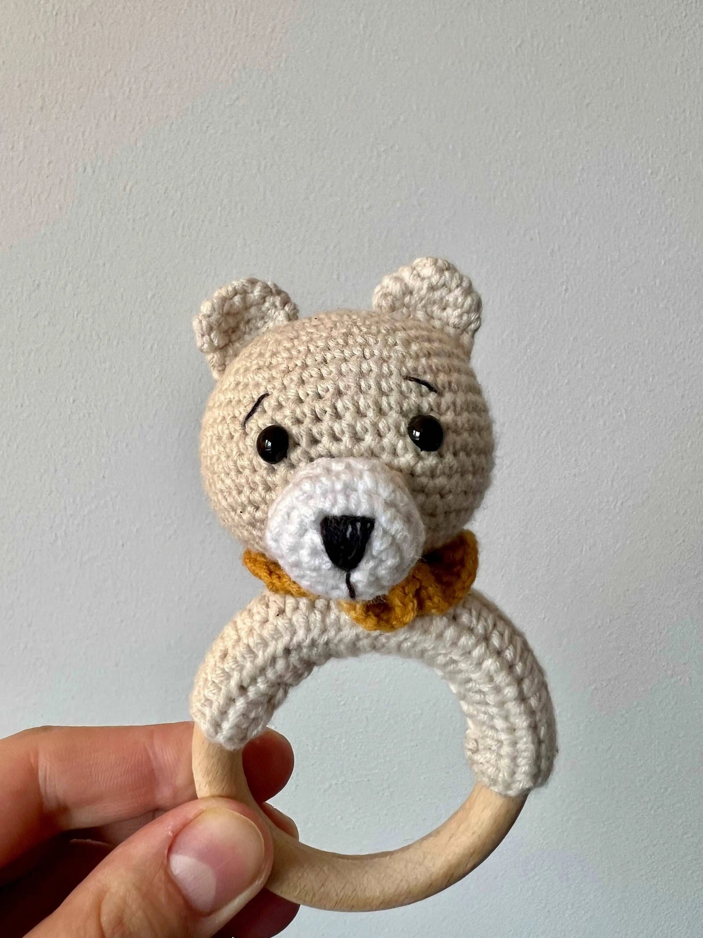 Crochet Rattle Toy Little Bear Rattle - Joy Gift London