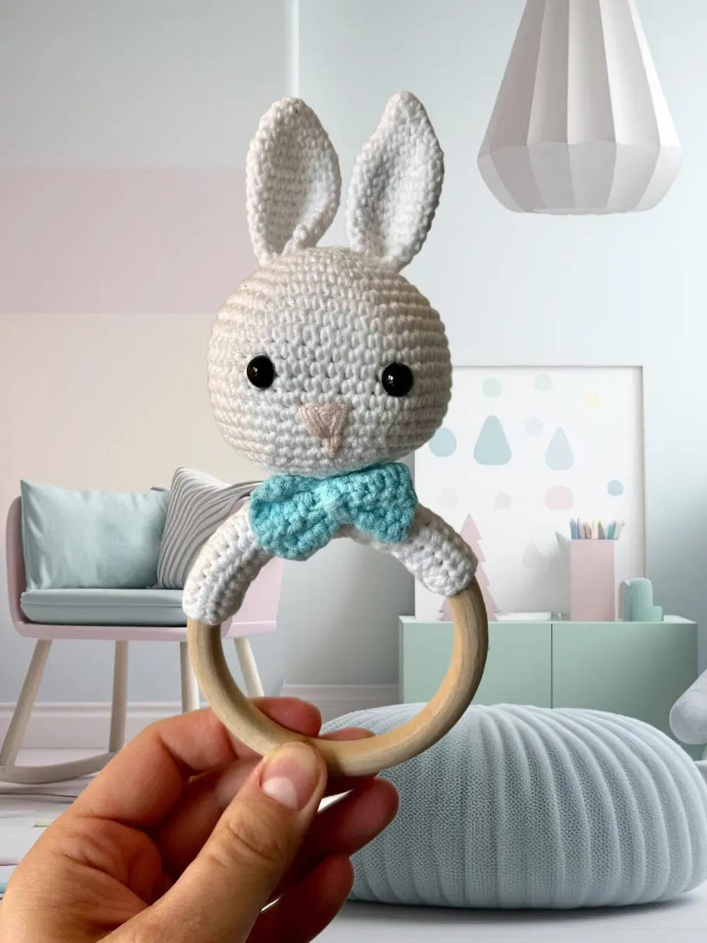 Crochet Rattle Toy Little Rabbit Boy Crochet Joy Gift London Limited 