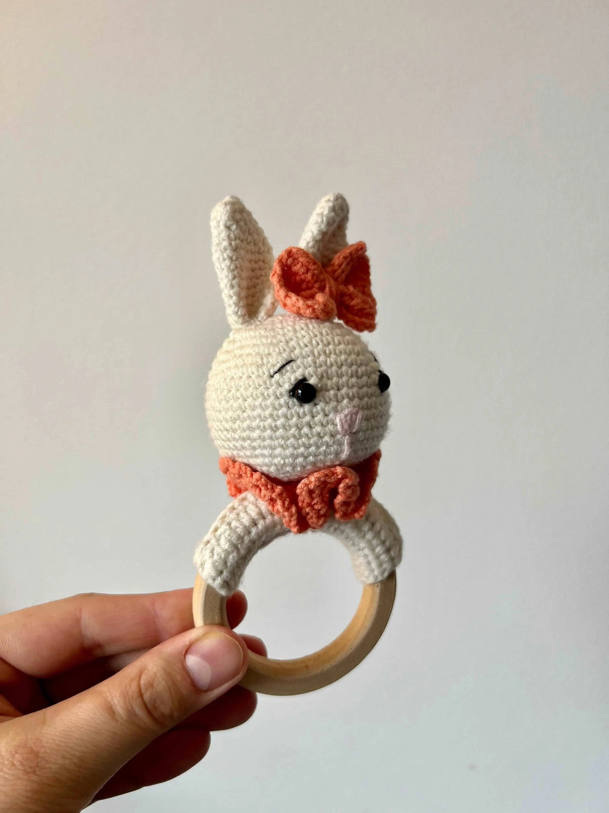 Crochet Rattle Toy Little Rabbit Girl - Joy Gift London