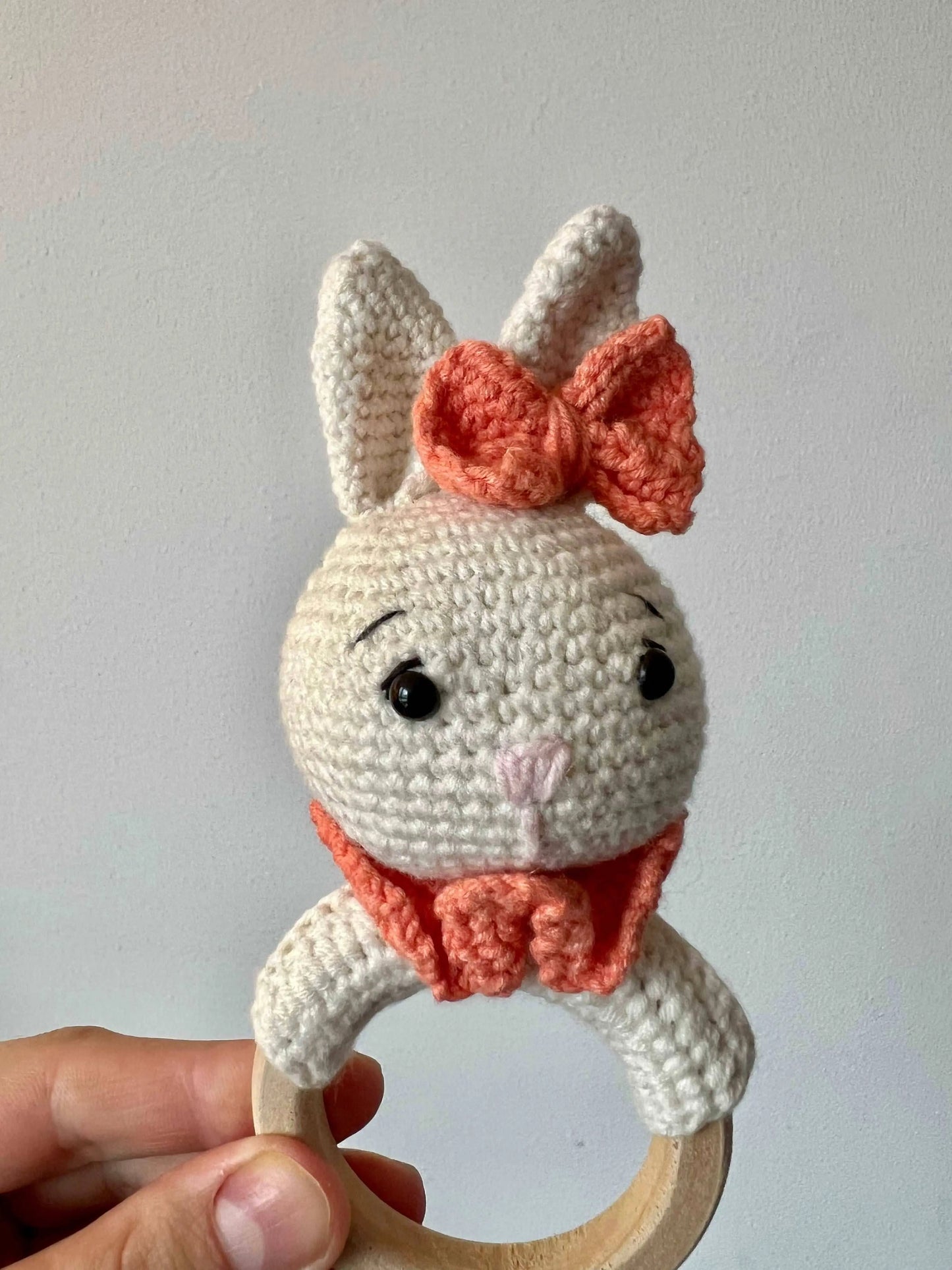 Crochet Rattle Toy Little Rabbit Girl - Joy Gift London