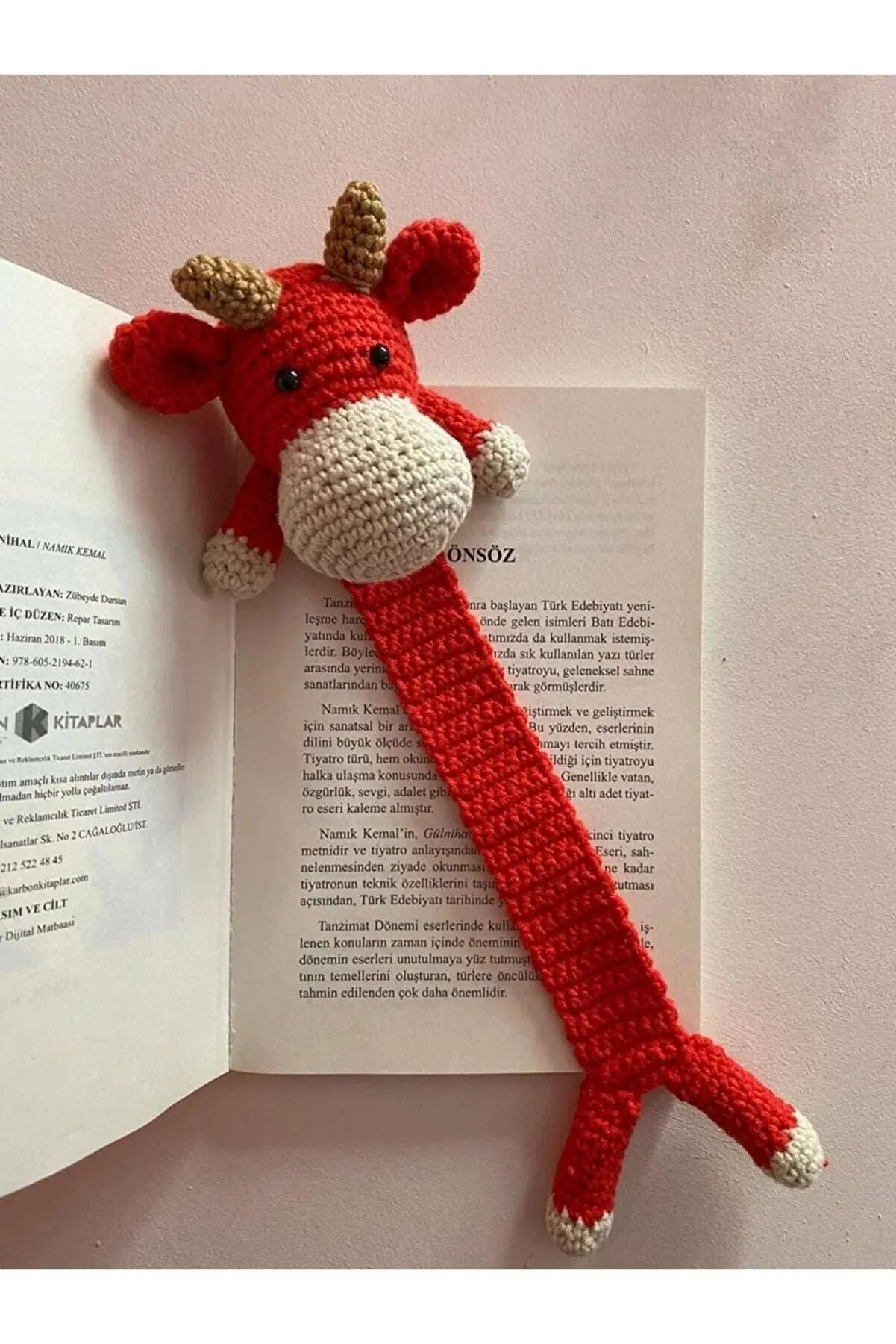 Crochet Red Cow Bookmark - Joy Gift London