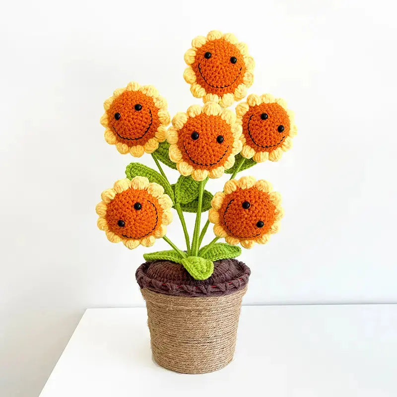 Crochet Smiley Sunflower Joy Gift London Limited 6pc 