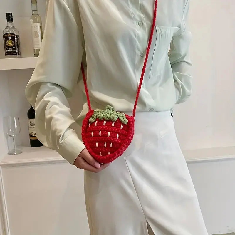 Crochet Strawberry Design Shoulder Bag | Crochet | Accessories, Bags, Hand Bags, Shoulder Bags | Temu