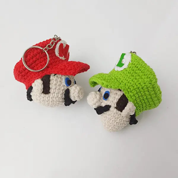 Crochet Super Mario and Luigi Keychain Crochet Joy Gift London Limited 