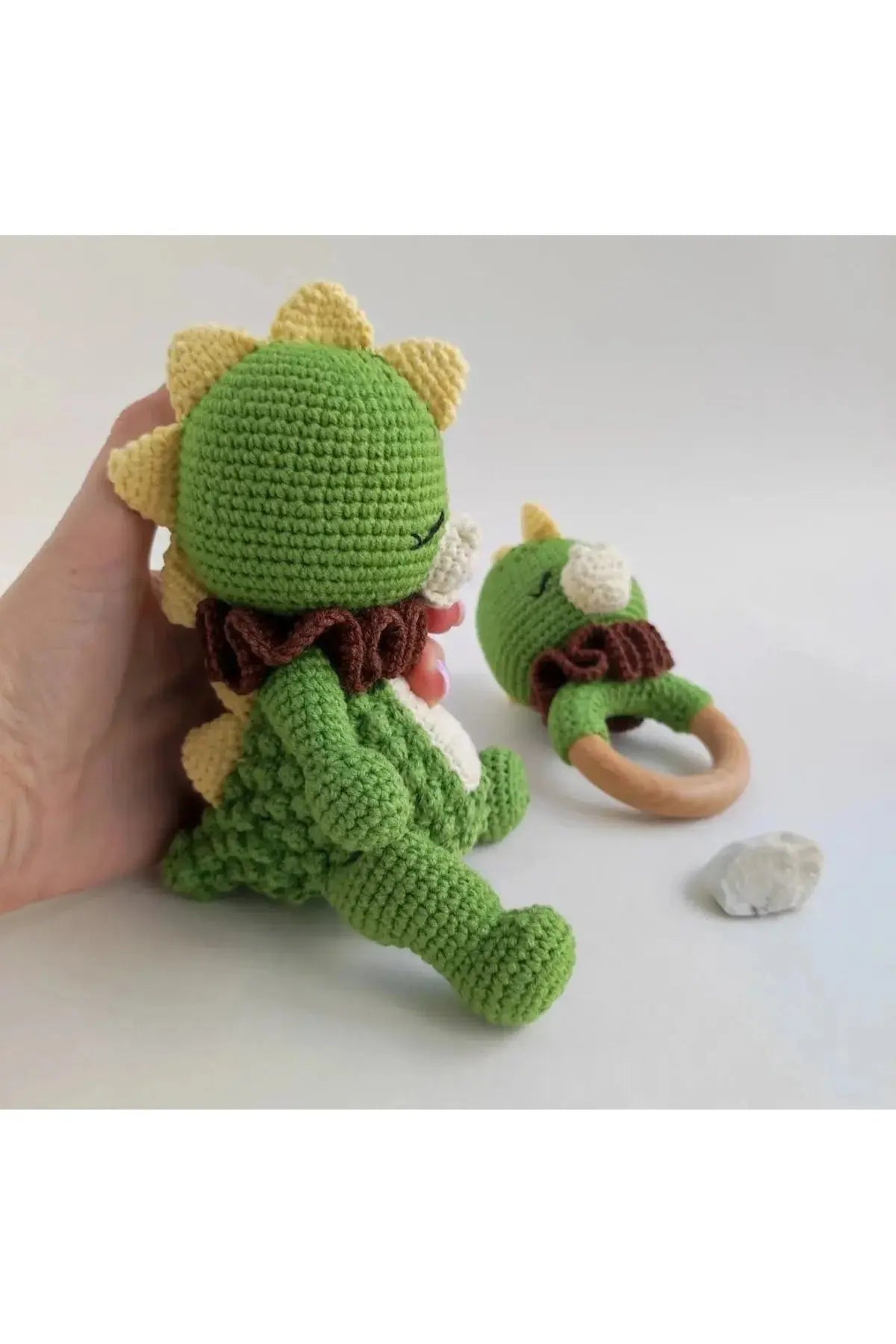 Crochet Toy Set Cute Dino 2pc | Crochet | amigurumi set, amigurumi toy, amigurumi toy set, baby gift, Crochet Animals, crochet gift, Crochet Rattles, crochet set, Crochet Toy Set, Crochet Toys, Dummy Clips, new born gift, new born toy, new born toy set | Joy Gift London Limited