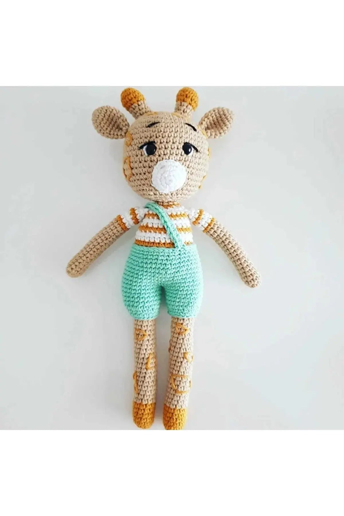 Crochet Toy Set Cute Giraffe, Personalised Dummy Clip Crochet Joy Gift London Limited 