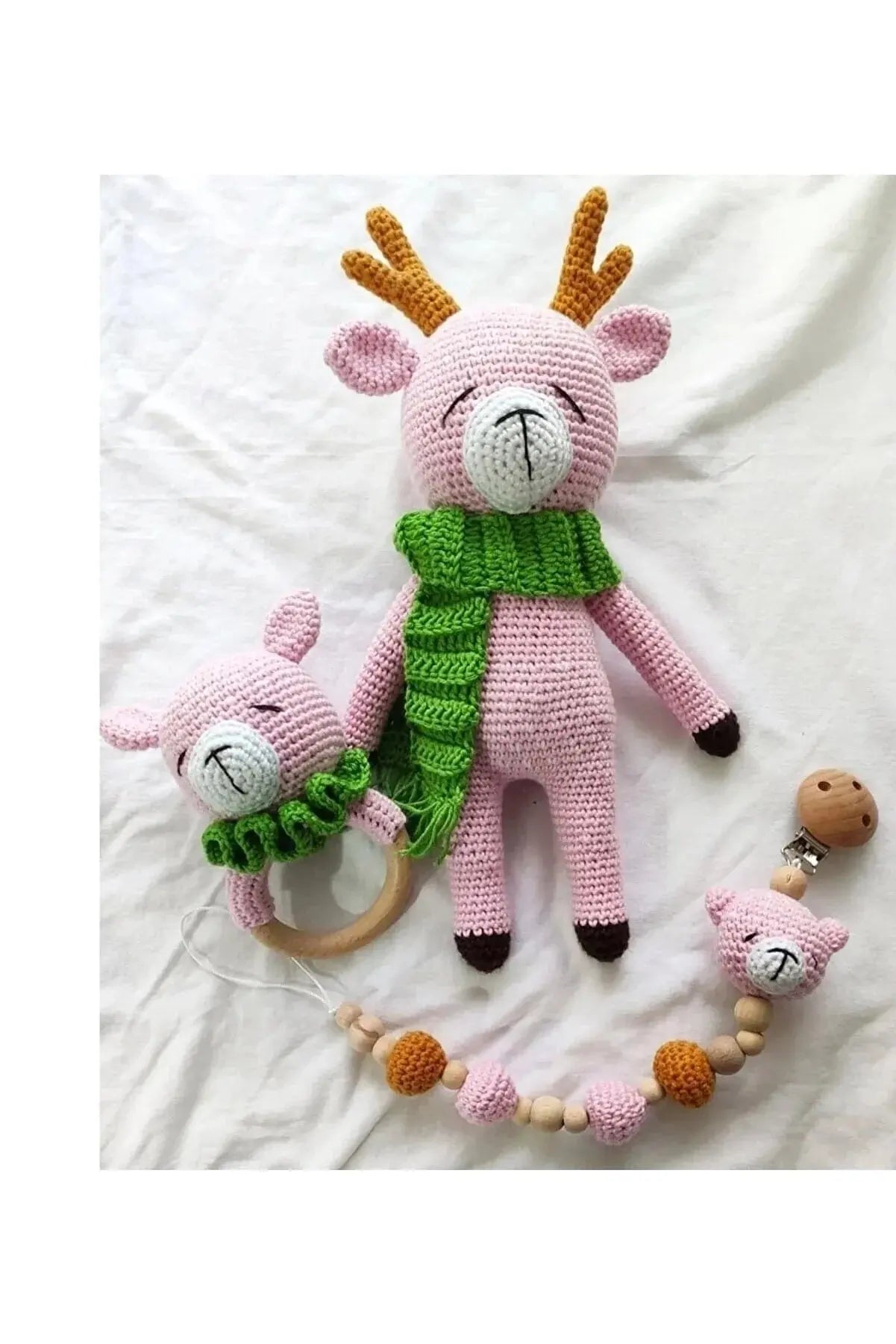 Crochet Toy Set Pink Deer Crochet Joy Gift London Limited 