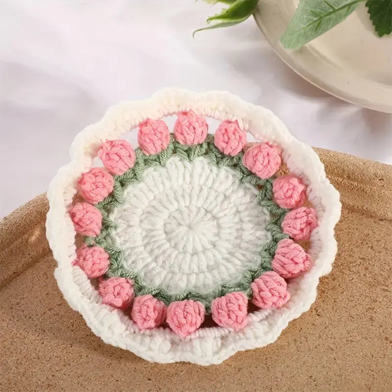 Crochet Tulip Flower Coaster | Accessories, coasters | Temu