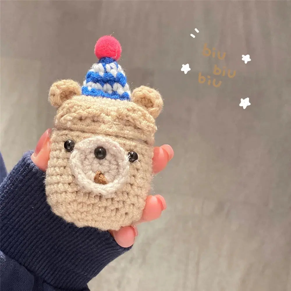 Cute Crochet Bear Earphone Case For Apple Airpods - Joy Gift London