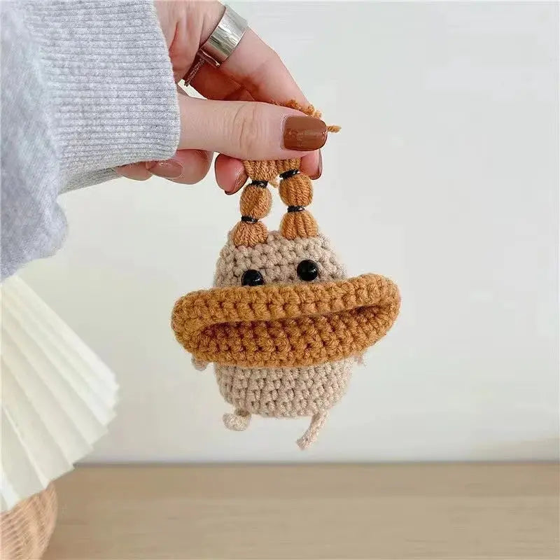 Cute Crochet Brown Monster Earphone Case For Apple Airpods - Joy Gift London