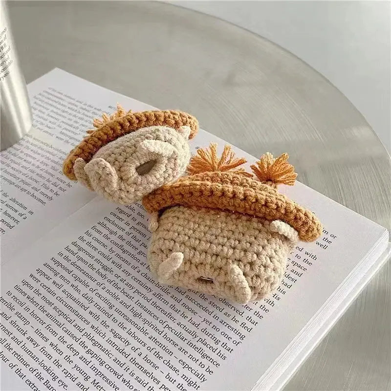 Cute Crochet Brown Monster Earphone Case For Apple Airpods - Joy Gift London