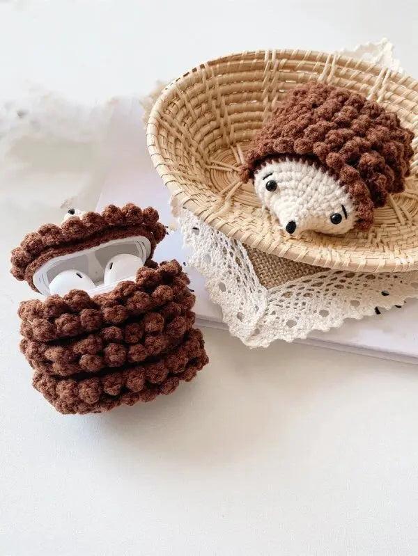 Cute Crochet Hedgehog Earphone Protective Case For Apple Airpods Crochet Joy Gift London Limited 