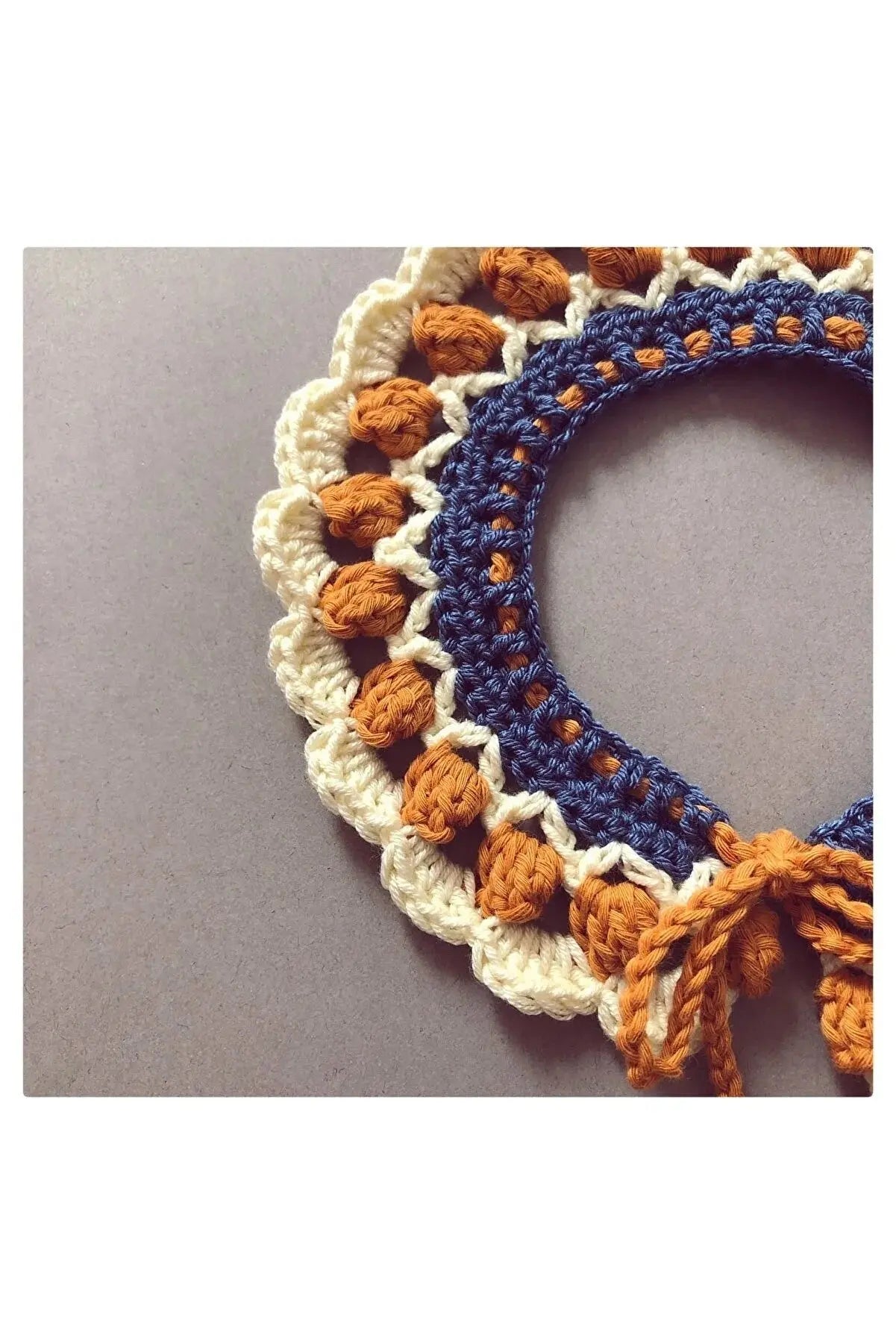 Handmade Crochet Baby/Toddler Mustard-Blue Collar Crochet TrendyToy 