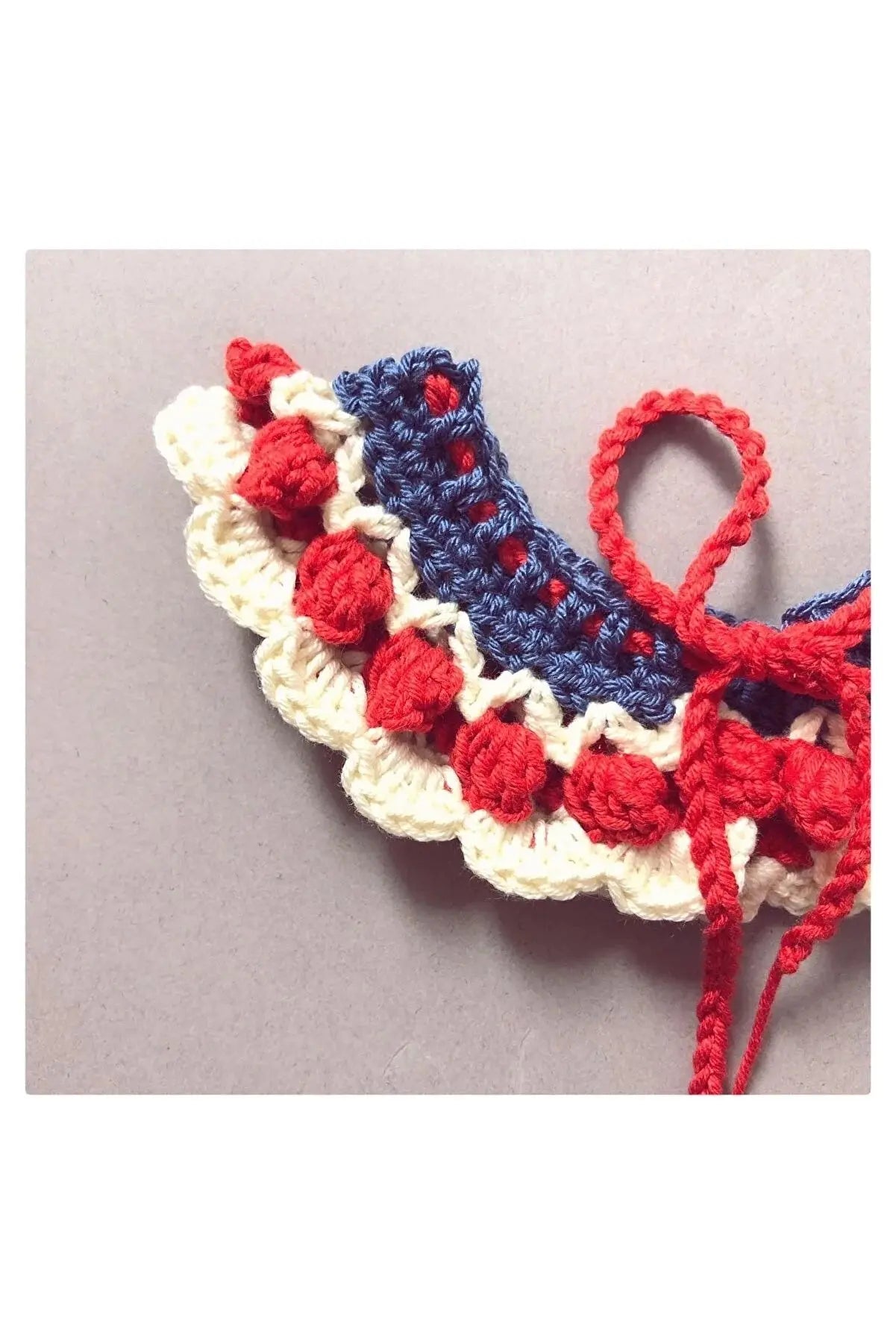 Handmade Crochet Baby/Toddler Red-Blue Collar Crochet TrendyToy 