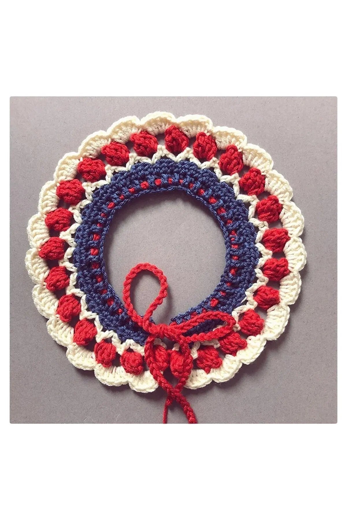 Handmade Crochet Baby/Toddler Red-Blue Collar Crochet TrendyToy 