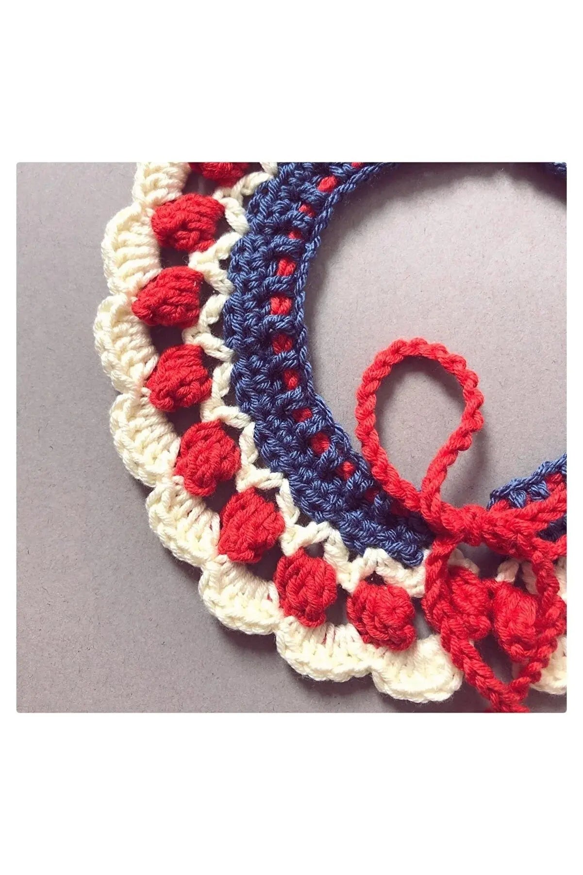 Handmade Crochet Baby/Toddler Red-Blue Collar Crochet TrendyToy 