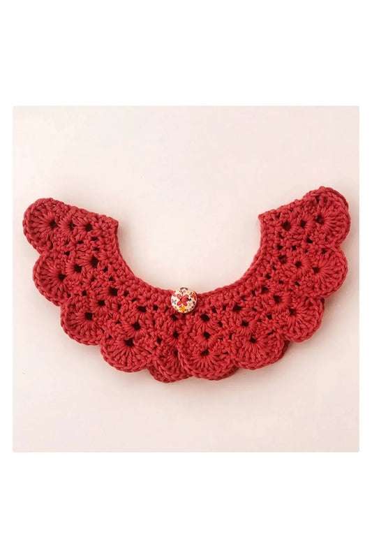 Handmade Crochet Baby/Toddler Red Button Collar | Crochet | Baby Collar, Crochet Collar | TrendyToy