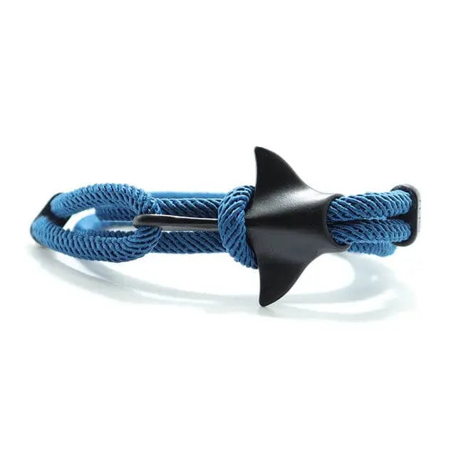 Multilayer 4mm Milan Rope Viking Bracelet Whale/Tail/Shark/Turtle/Manta Ray/Dolphin Charms AliGiftStore Manta Ray-Blue 