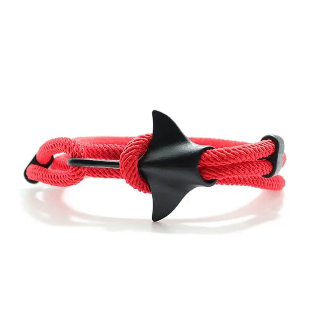 Multilayer 4mm Milan Rope Viking Bracelet Whale/Tail/Shark/Turtle/Manta Ray/Dolphin Charms AliGiftStore Manta Ray-Red 