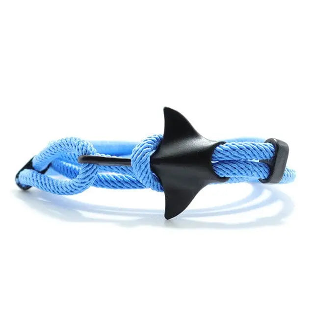 Multilayer 4mm Milan Rope Viking Bracelet Whale/Tail/Shark/Turtle/Manta Ray/Dolphin Charms AliGiftStore Manta Ray-SkyBlue 