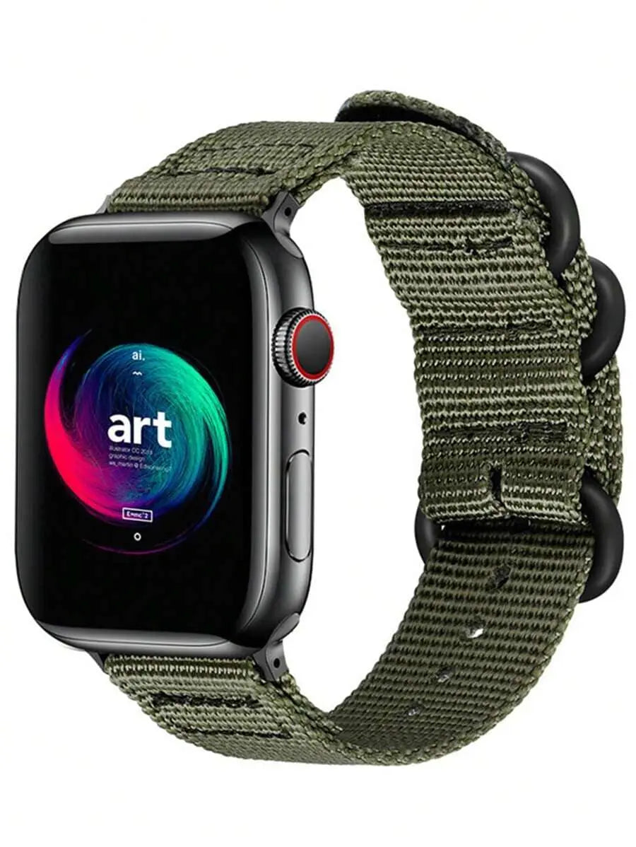 Unisex Nylon Sporty Apple Watch Strap SHEIN 38mm-40mm-41mm Green 