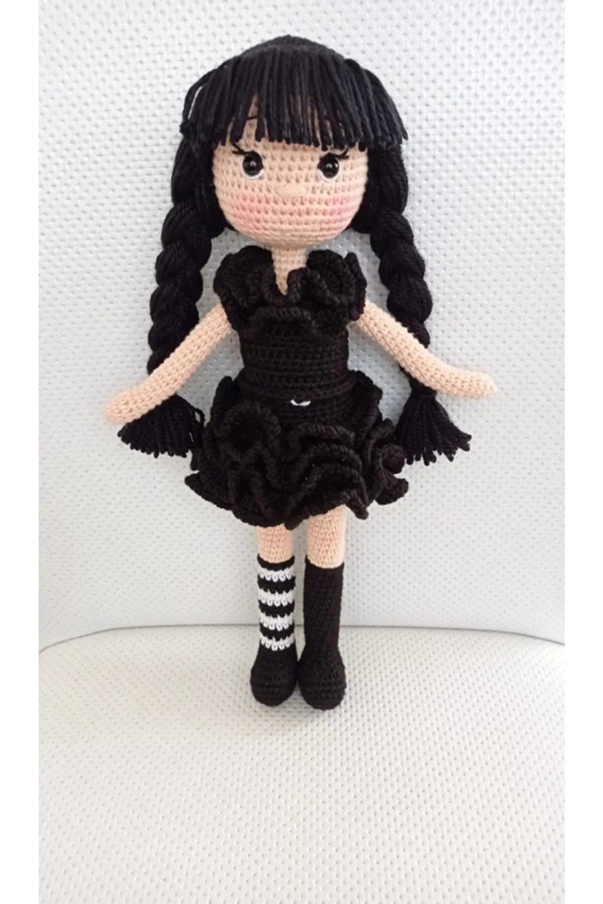 Wednesday Addams Crochet Toy | Crochet | amigurumi toy, Crochet Dolls, Crochet Toys, crochet wednesday, Legends with Crochet, Wednesday Addams, Wednesday Addams Crochet, wednesday amigurumi, wednesday toy | Joy Gift London Limited